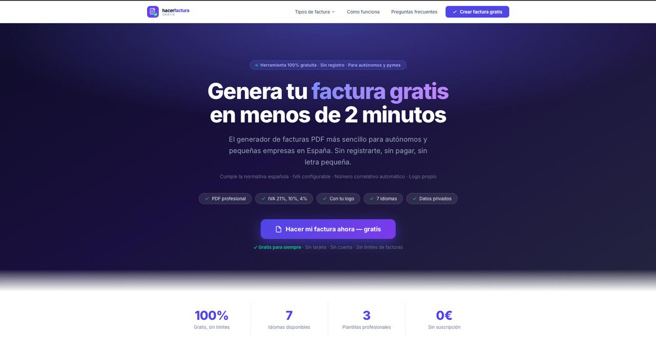 HacerFactura — landing